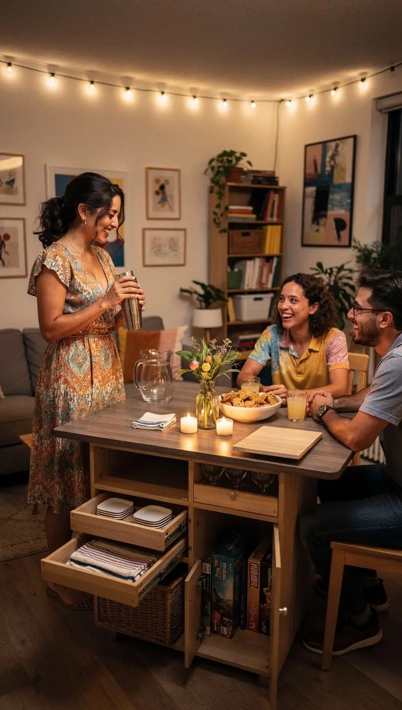 Stylowy kącik do czytania z odpowiednim oświetleniem i miejscem na książki.